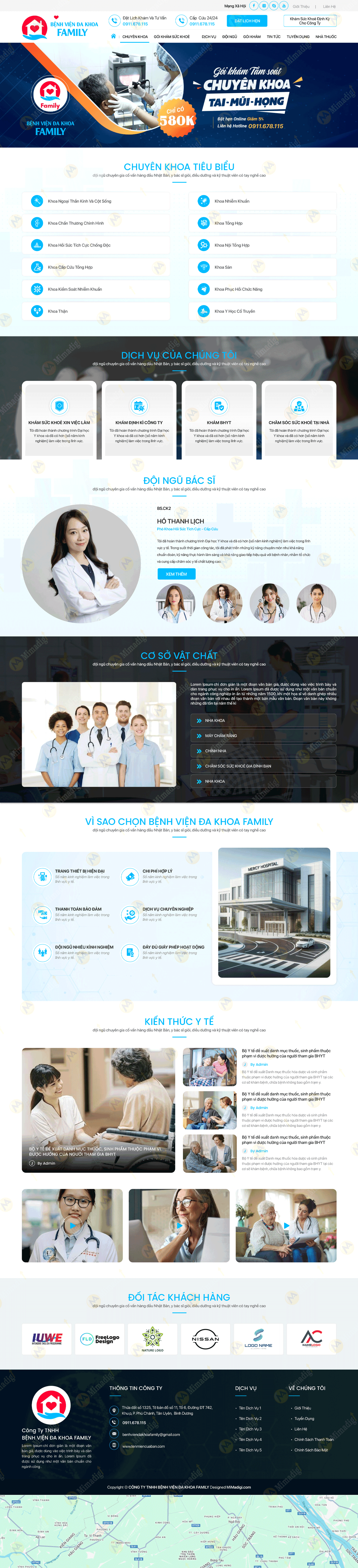 Family General Clinic – Accompanying Vietnamese Family Health – Actively caring for health, wholeheartedly every day with MIMA web design