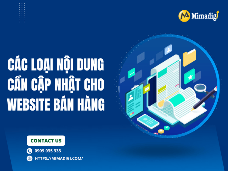 Các loại nội dung cần cập nhật cho website bán hàng tại MIMA
