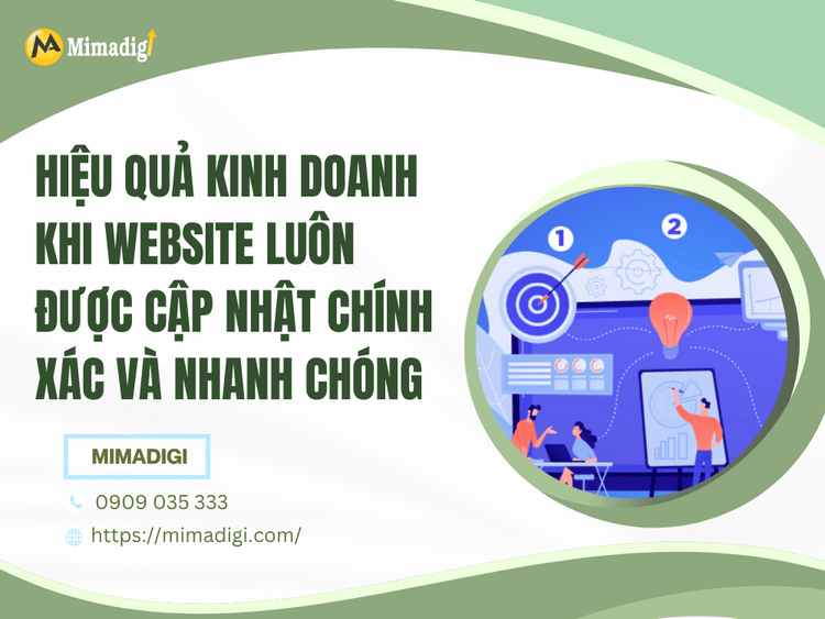 Hiệu quả kinh doanh khi website luôn được cập nhật chính xác và nhanh chóng tại MIMA