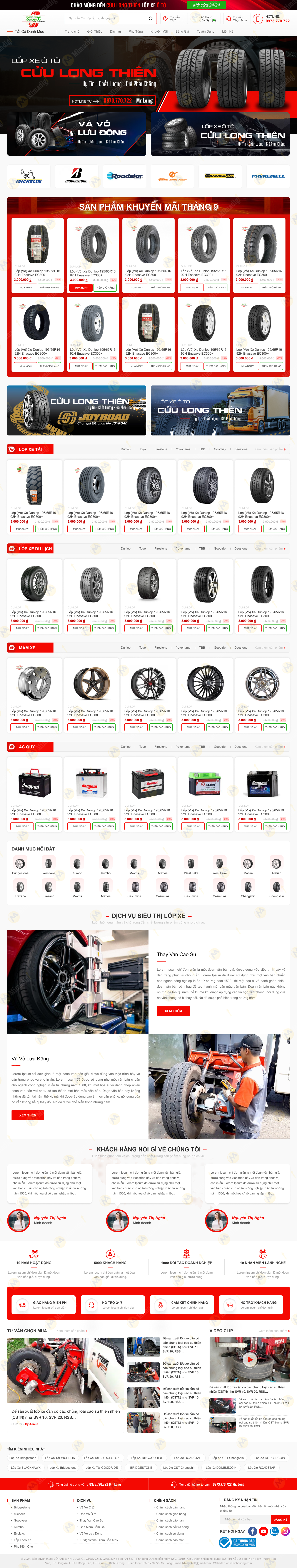 Binh Duong Tires – Reputable, Fast, and Professional Tire Service in Binh Duong with MIMA Web Design