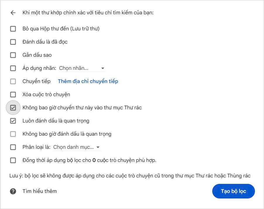 Bước 4: Thiết lập whitelist email