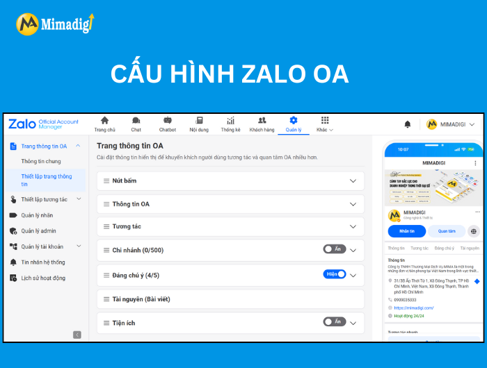 Configure Zalo OA