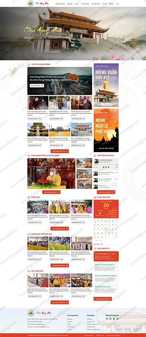 MIMA Designs Buddhist Website for Hung Phap Pagoda