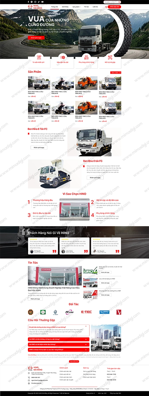 Corporate Website Deployment for Hino Da Nang