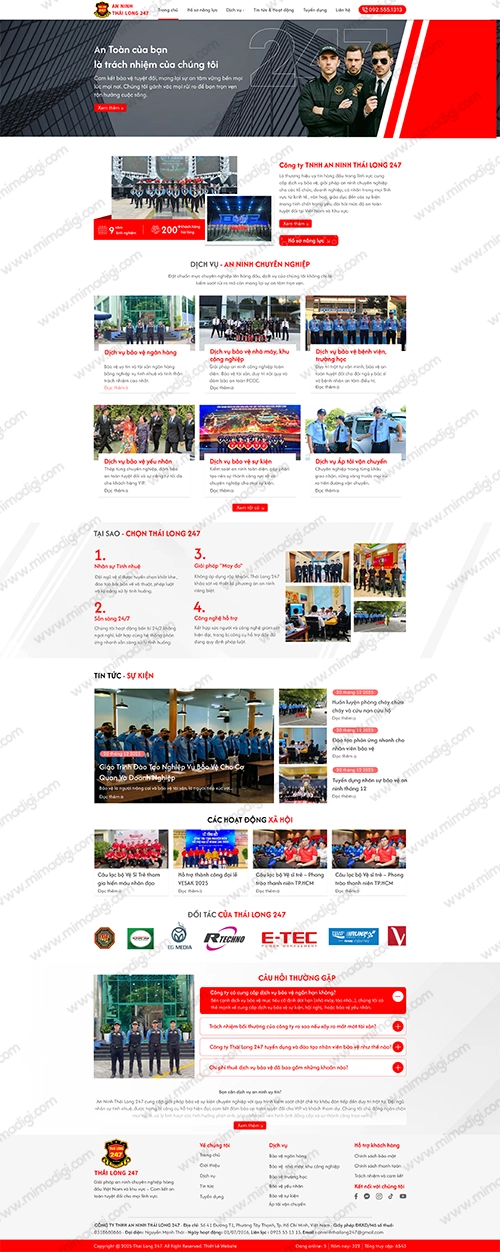 Thai Long 247 security industry web design project