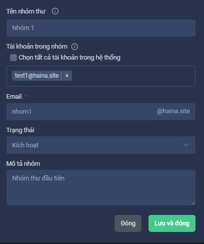 Hướng dẫn quản lý nhóm thư trên trang quản trị OneMail