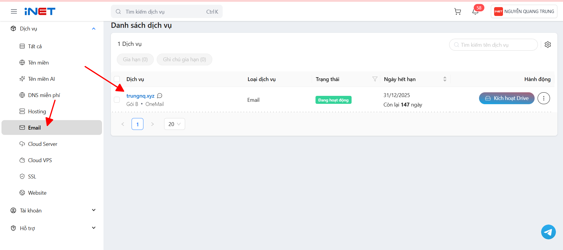 Hướng dẫn tạo bộ lọc trên trang quản trị OneMail