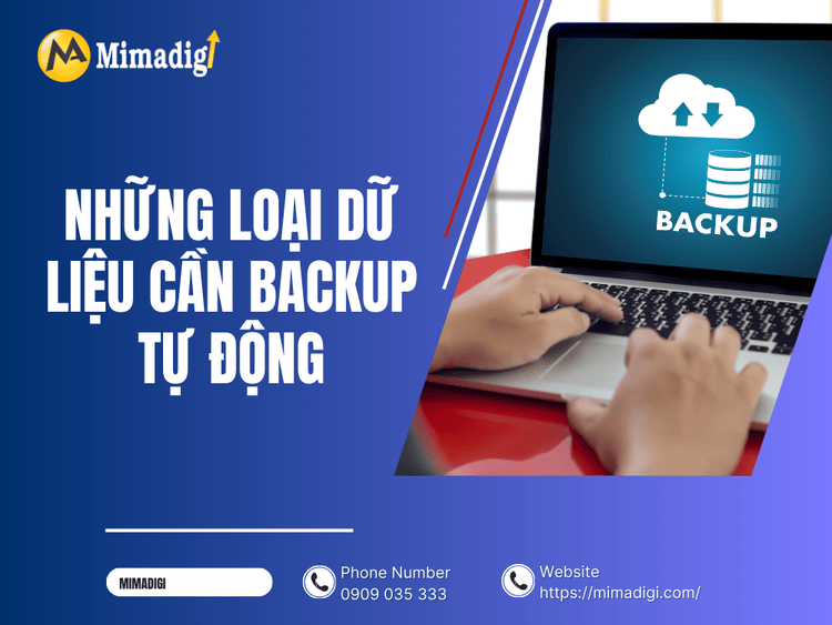 What types of data need to be backed up automatically at MIMA