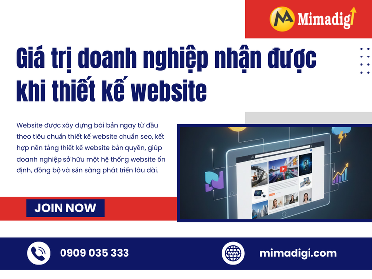 Value businesses receive when designing websites in Xuan Hoa with MIMADIGI