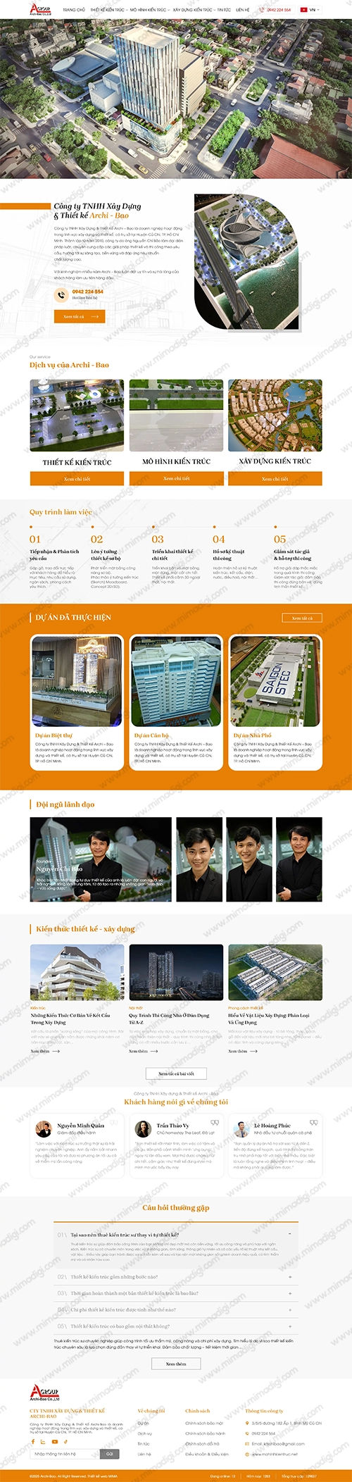 DỰ ÁN THIẾT KẾ WEBSITE CHO MÔ HÌNH KIẾN TRÚC ARCHI BAO