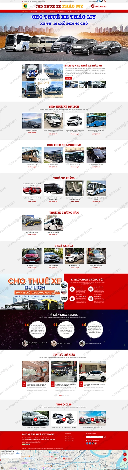 Thiết Kế Website Cho Thuê Xe Thảo My Chuẩn SEO