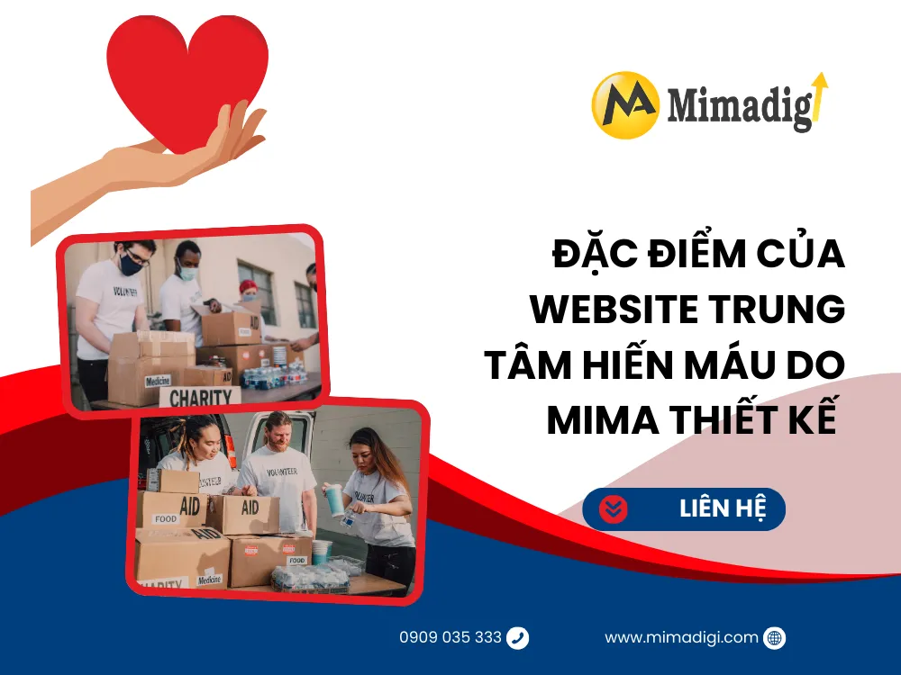 Đặc điểm của website trung tâm hiến máu do MIMA thiết kế