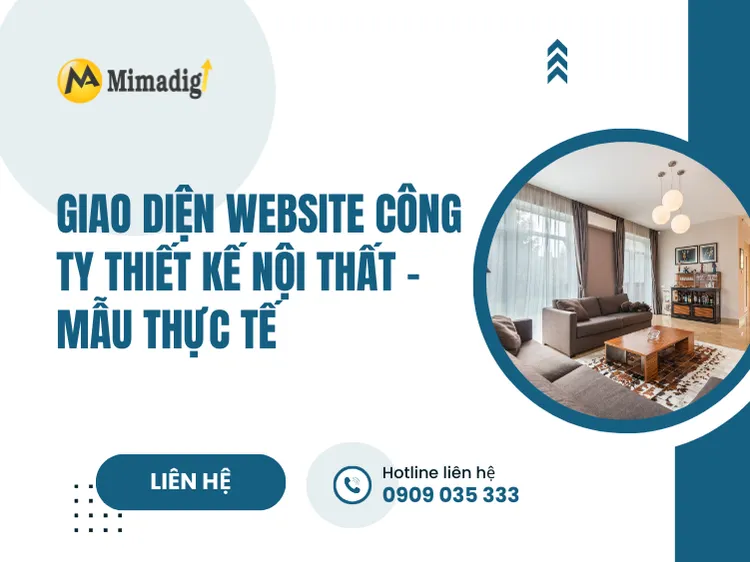 Giao diện website công ty thiết kế nội thất – mẫu thực tế tại mima