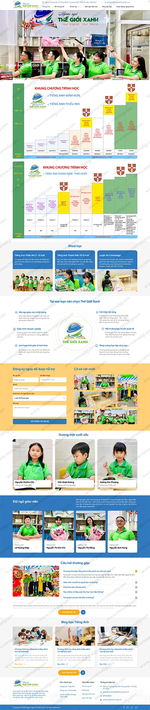 Thiết Kế Website Chuẩn SEO Dành Cho Trung Tâm Ngoại Ngữ Thế Giới Xanh