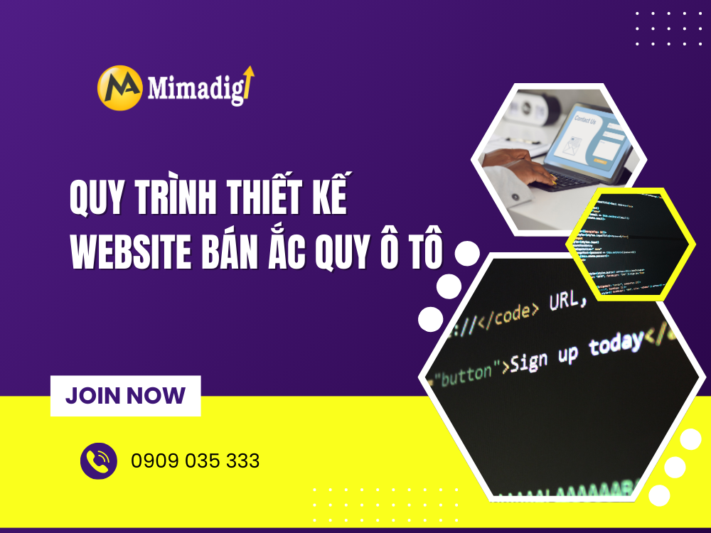 Quy trình thiết kế website bán ắc quy ô tô tại MIMA