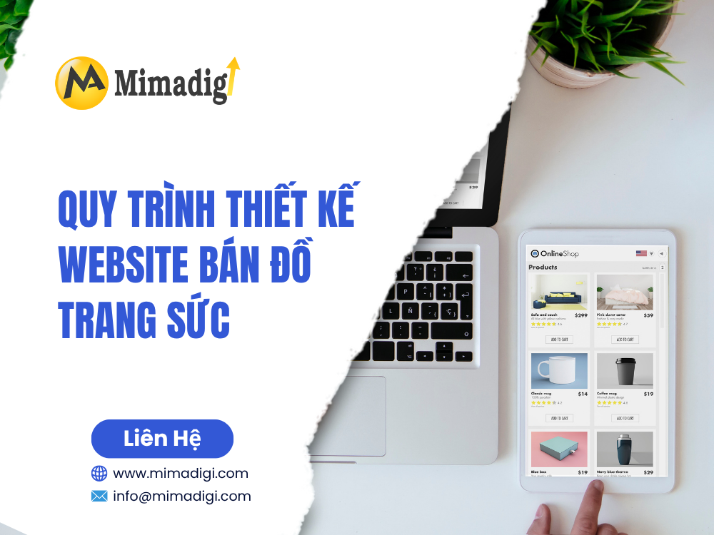 Quy trình thiết kế website bán đồ trang sức tại mima