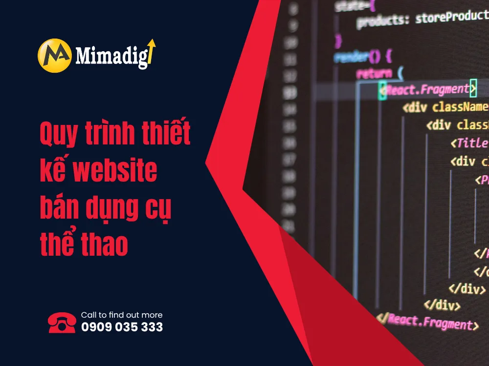 Quy trình thiết kế website bán dụng cụ thể thao tại mima