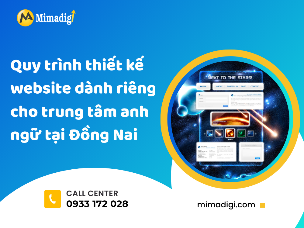 Tailored Website Design Process for English Centers in Đồng Nai at mimadigi