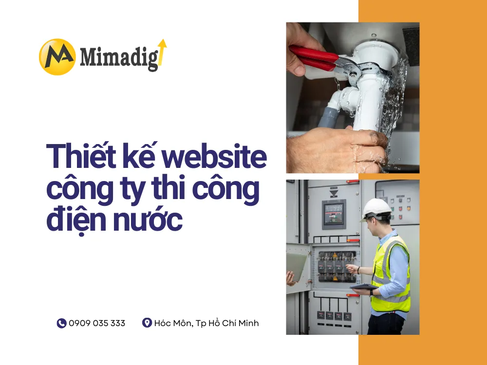 Thiết kế website công ty thi công điện nước tại mima