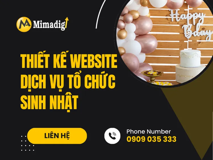 Thiết kế website dịch vụ tổ chức sinh nhật tại mima