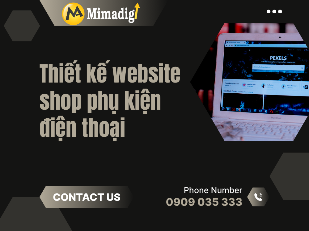 Thiết kế website shop phụ kiện điện thoại tại mima
