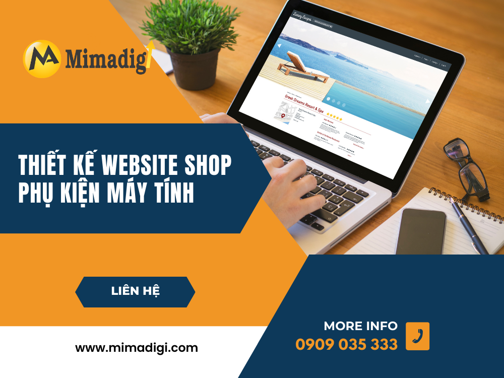 Thiết kế website shop phụ kiện máy tính tại mima