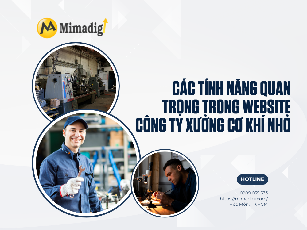 Thiết kế website xưởng cơ khí nhỏ tại mimadigi