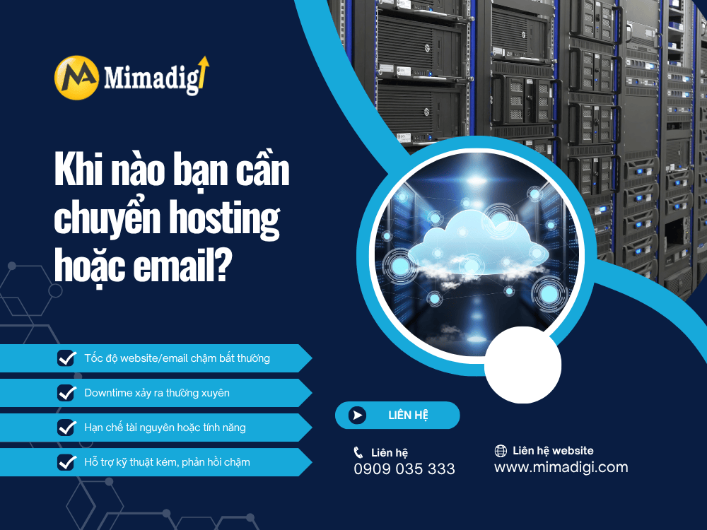 When do you need to transfer hosting or email? at MIMADIGI
