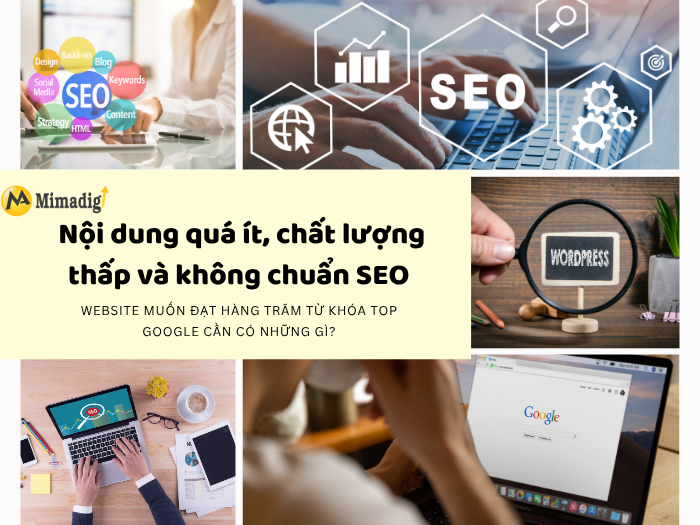 Nội dung quá ít, chất lượng thấp và không chuẩn SEO