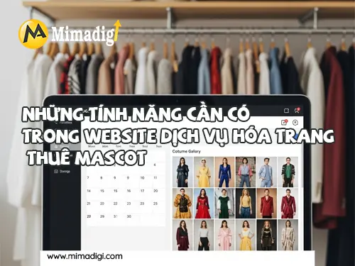 Thiết kế website dịch vụ hóa trang – thuê mascot tại mimadigi