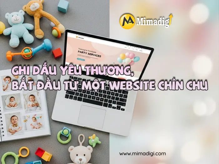 Thiết kế website dịch vụ tổ chức tiệc thôi nôi tại mimadigi